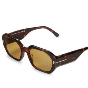 TOM FORD 55mm Geometric Sunglasses - BROWN